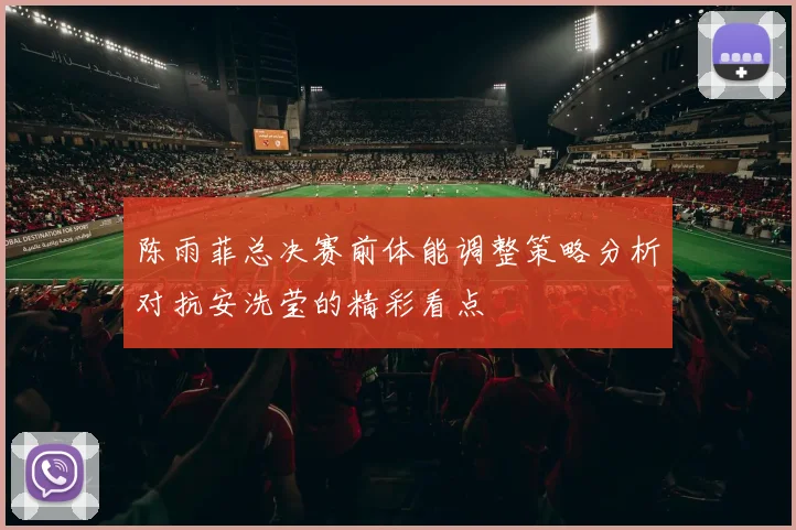 陈雨菲总决赛前体能调整策略分析对抗安洗莹的精彩看点
